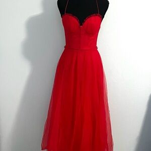 Angel Biba Strapless Red Dress